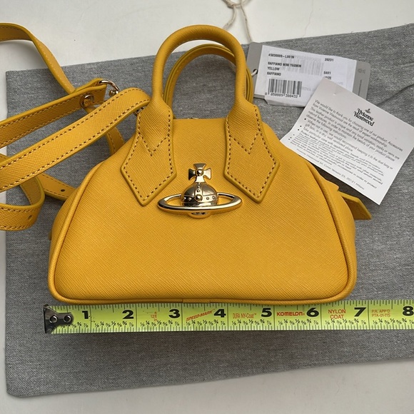 Vivienne Westwood BRAND NEW SAFFIANO MINI YASMIN YELLOW AW23 W Tag - Picture 12 of 17